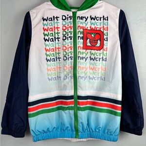 Disney Walt Disney World White, Navy, Green  and Orange Kids Windbreaker